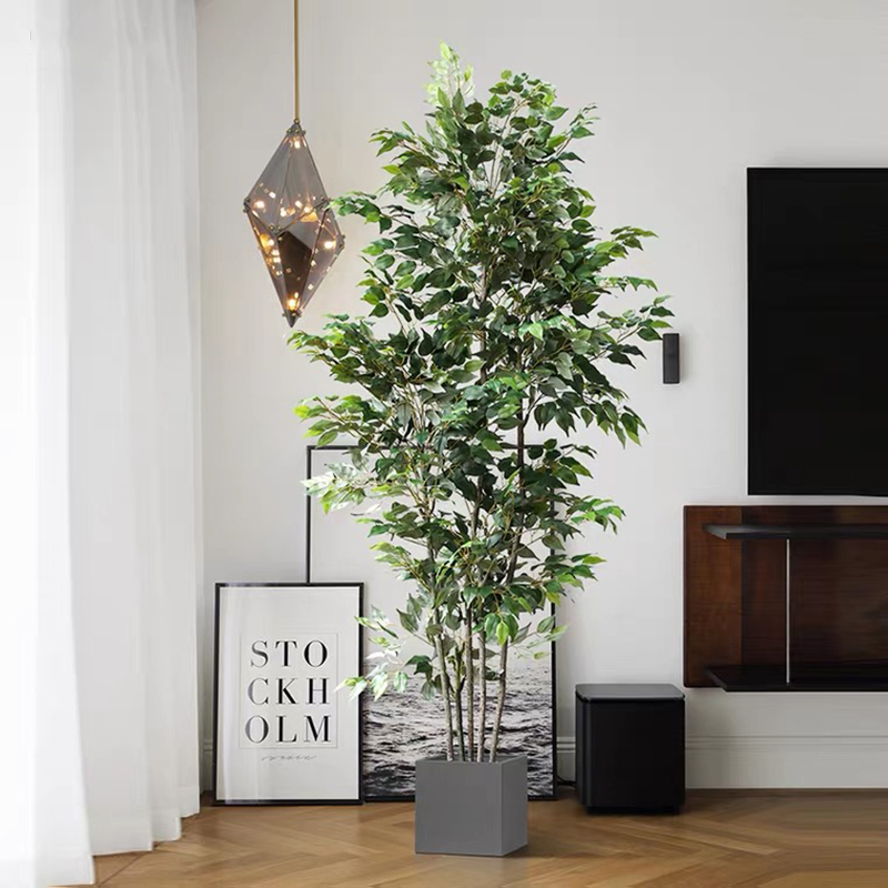 Fiddle Leaf Fig - Pohon Ficus buatan plastik, tanaman lantai