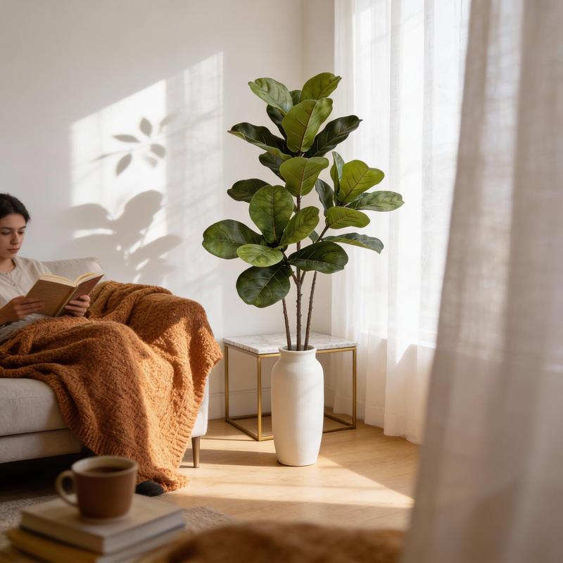 Pohon Ficus Lyrata Buatan Beru - Fiddle Leaf Fig ulasan dan harga